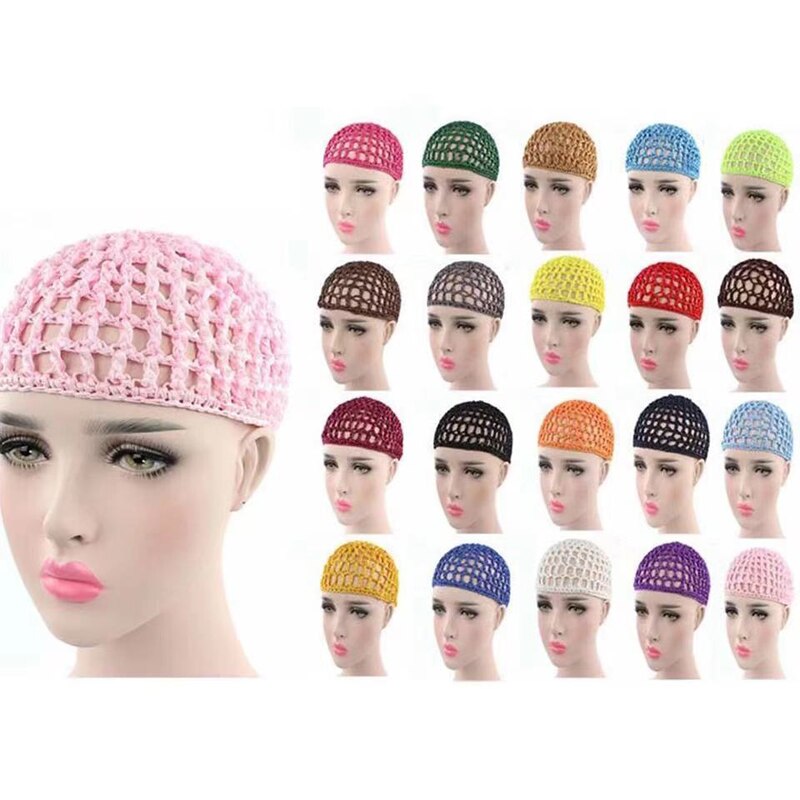Vrouwelijke Mesh Haarnet Handgemaakte Gehaakte Hoed Effen Kleur Multi-color Keuze Populaire Leisure Haarverzorging Slapen Cap Haar netto Hoed Netto