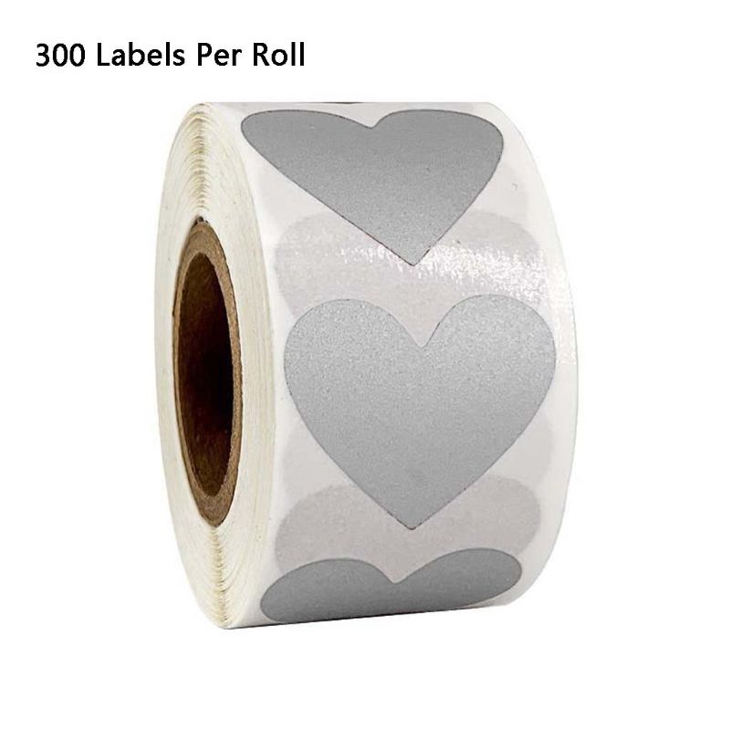 300 stk / rulle hjerte klistermærker stempel konvolutter kort pakke scrapbooking papirvarer: 1