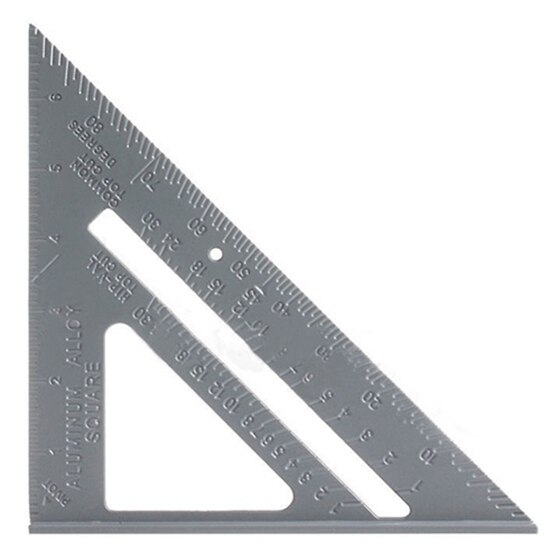 PPYY -185*185*260mm Speed Square Protractor Miter Framing Measurement Ruler For Carpenter Silver
