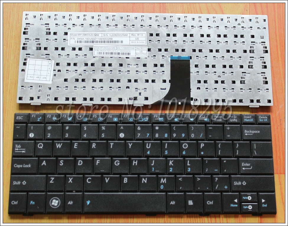 English Keyboard for Asus EEE PC 1001HA 1001HAG 1001HT 1001P 1001PG 1001PGO 1001PQ 1001PQD 1001PX 1001PXD US black F2 Wireless