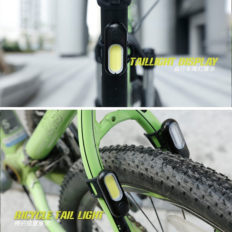 Fiets Achterlicht Cob Fiets Led Licht Oplaadbare Usb Veiligheid Achterlicht Fietsen Waterdichte Achterlicht