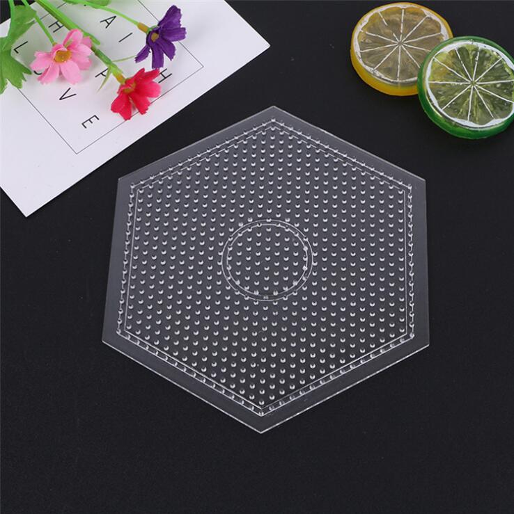 Yant jouet 10 pieces/set 5mm hama beads pegboard transparent template board circular square diy illustration material board perler beads: Hexagonal
