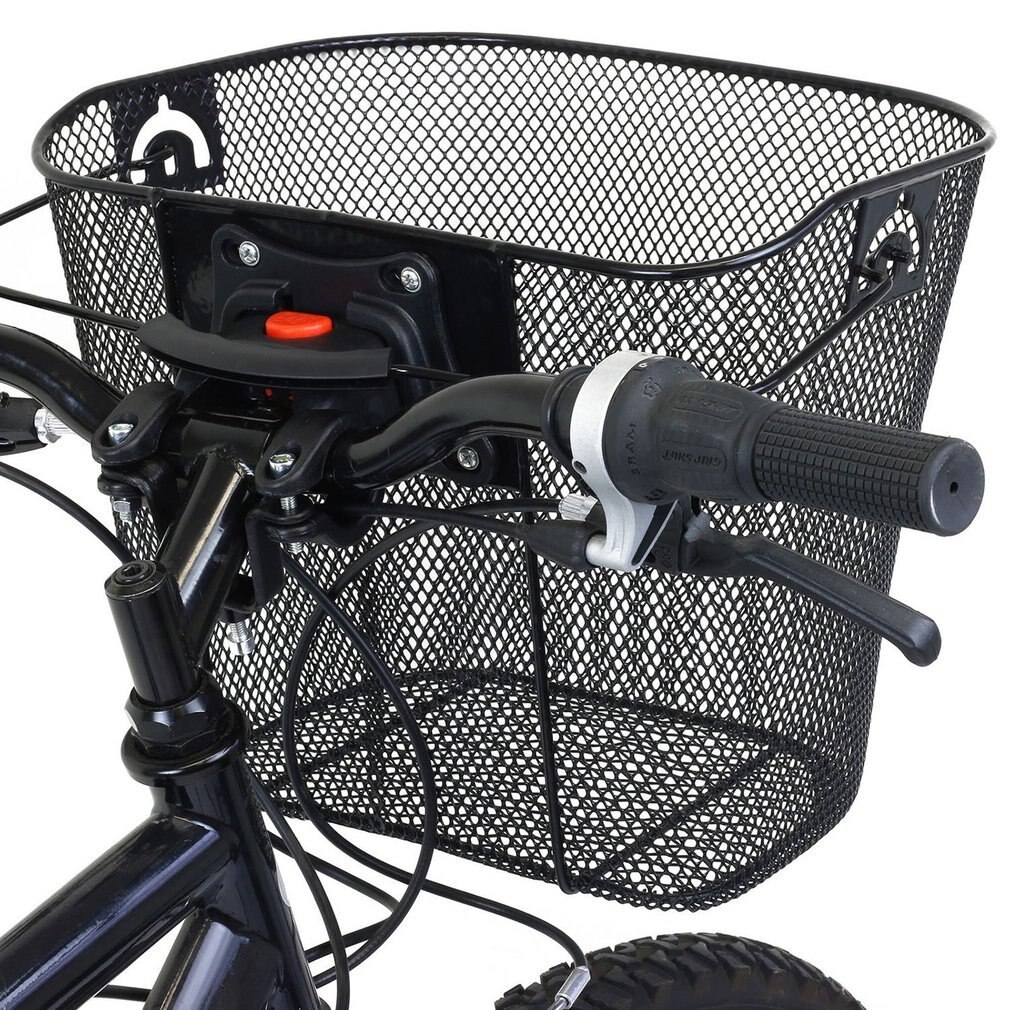 Bicycle Metal Mesh Basket MTB Mountain Bike Basket Quick Release Handle Cycling Bicycle Front Foldable Basket