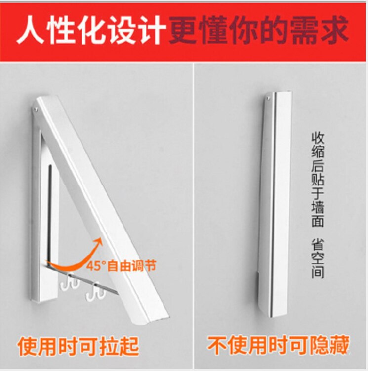 Retractable Hanger, Wall-Mount Folding Hanger, Drying Rack, Waterproof Indoor Outdoor Save Room Hook