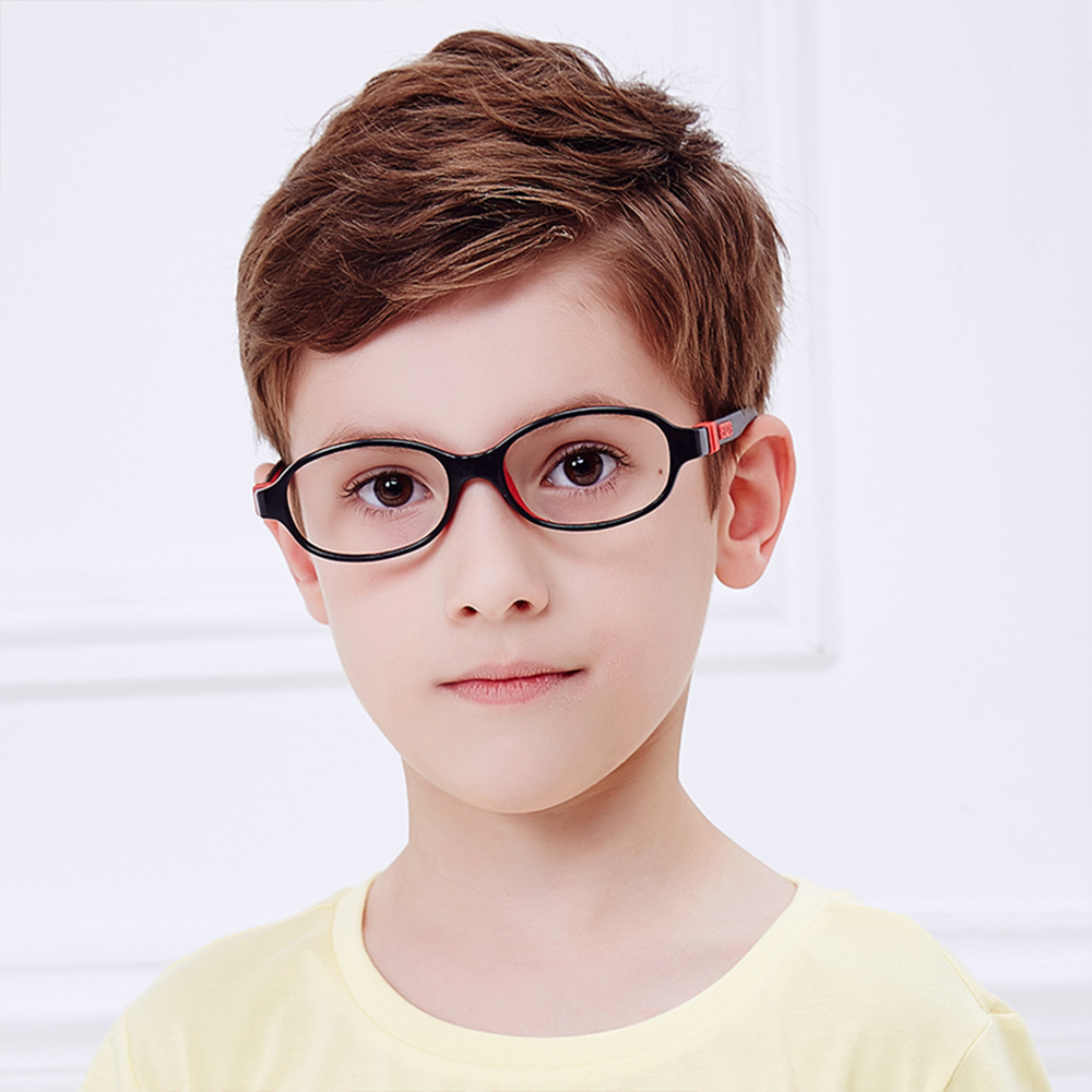 SECG-gafas desmontables para niños, montura sólida de silicona suave y Flexible, bonitas gafas redondas ovaladas para Miopía