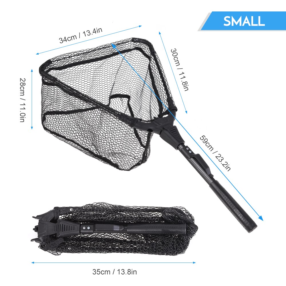 Lixada Folding Fishing Landing Net Portable Collapsible Triangular S/M Size Fly Fishing Net Fish Catching or Releasing