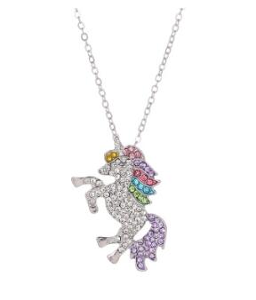 Nette Einhorn Halskette Karikatur Pferd Schmuck Zubehör Für Mädchen freundlicher freundlicher Frauen Party Ebene Anhänger Armbinde einstellen: Schwarze Gewehr überzogen