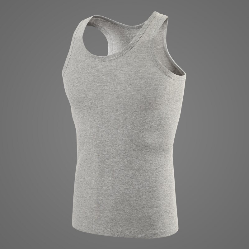 1/3/5 Piece Men's Cotton Sports Skinny Vest Teenagers Leisure Joker Sleeveless T Men's Fitness Training Simple Top: L / GRAY