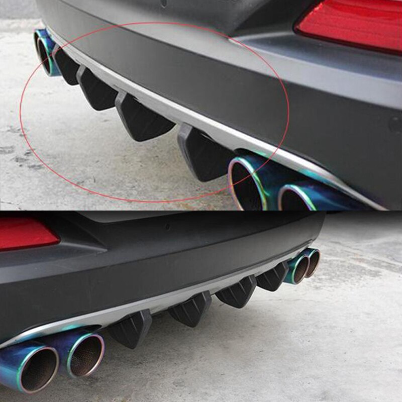 Difusor de parachoques trasero de PVC para coche, Protector de arañazos, moldura, calcomanías, accesorios para automóviles, estilismo universal, 4 Uds.