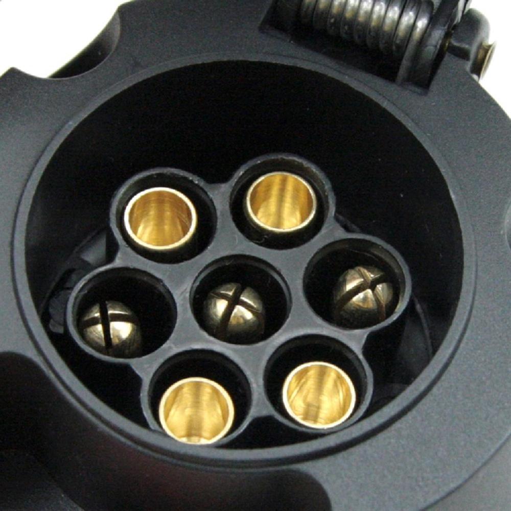 Tirol  t22779 p3 7- pins tilhengerkontakt svart frostet materiale 7- polet tilhengerfeste adapter 12v n type tilhengerkobling