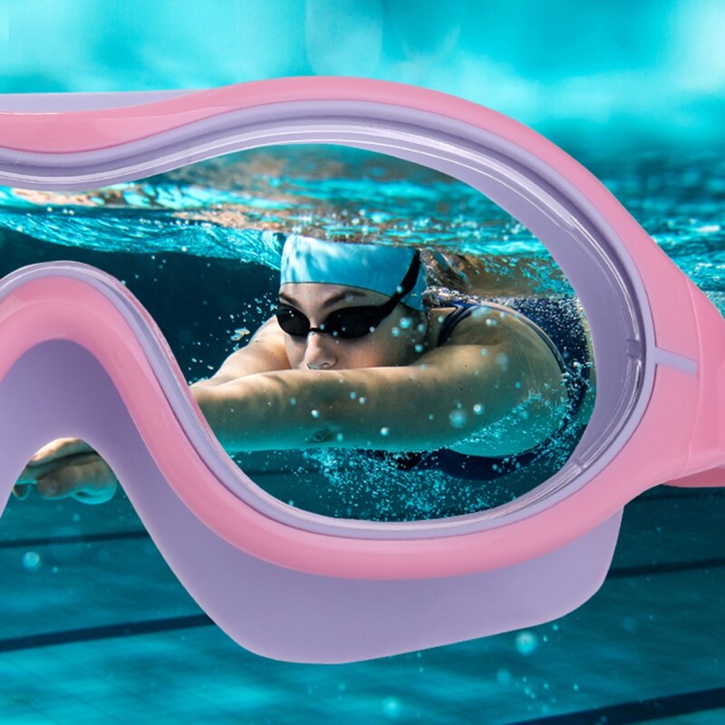Volwassen Grote Frame Zwembril Eyewear Anti-Fog Waterdichte Concurrentie Zwemmen Glas Professionele Swim Eyewear Duiken Bril