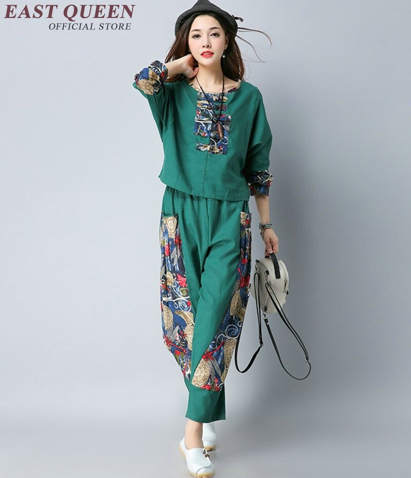 Vêtements traditionnels chinois pour femmes, ensemble deux pièces, pantalon, pour femmes, , KK1858 H: 2 / L