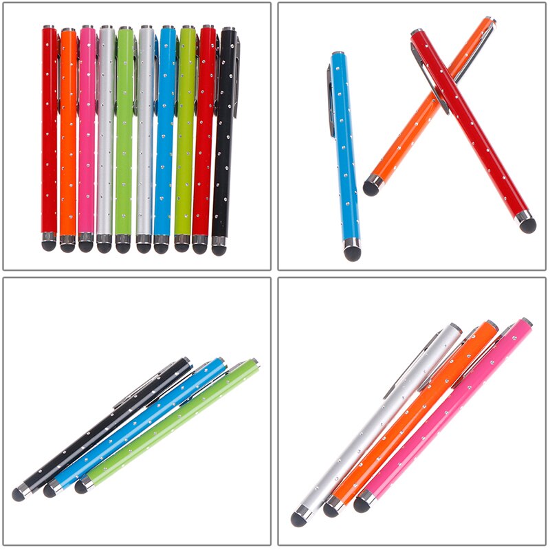 2x rhinestone capacitive touch microfiber stylus pen touch for pad phone