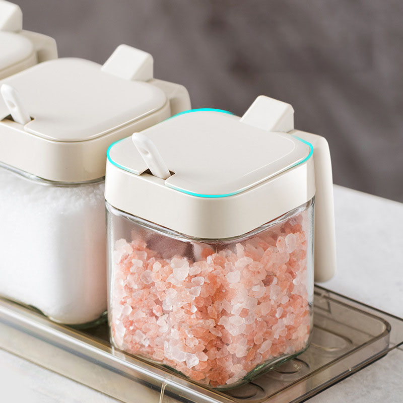 Portable Spice Rack Organizer, Sugar Bowl, Salt Shaker, Seasoning Container, Kitchen Supplies Storage Set, Spice Boxes