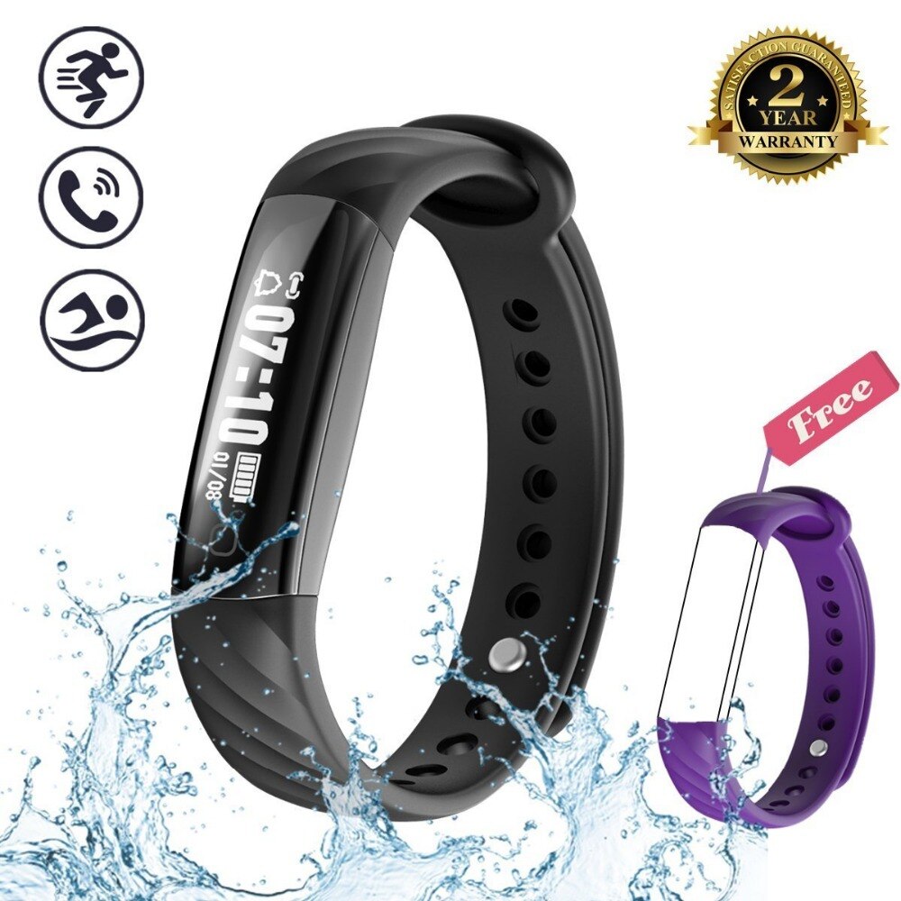 Inseguitore di Fitness Impermeabile, KENCOOL Sottile Activity Tracker Vigilanza di Forma Fisica Braccialetto Intelligente Pedometro Bluetooth Wristband di Sport Del Regalo