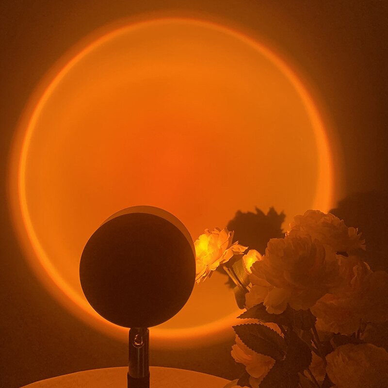Zonsondergang, Zonsondergang Lichten, De Zon Zal Nooit Vallen Op De Vloer, Projectie Vloer Lampen, slaapkamer Achtergrond Muur Projectie Lampen: Sunset Red