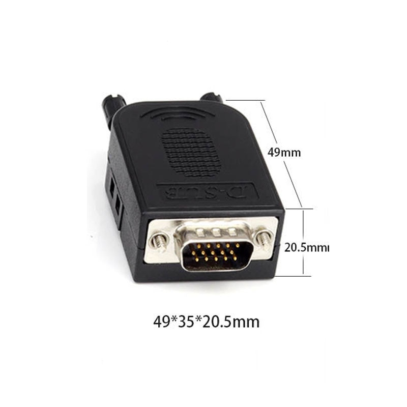VGA Solderless Connector Connector DB15 Male And Female Head 3 Rows 15 Pin Plug Computer Monitor Projector Connector