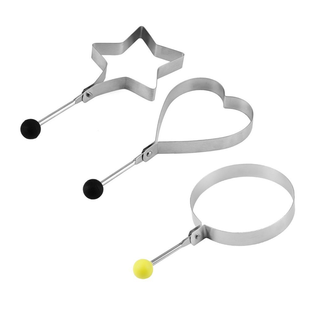 Pack 2 Moldes Fácil Limpiar Molde Para Huevos Redondos De Acero Inoxidable - 2 Piezas Con Mango De Silicona Molde Huevos Acero