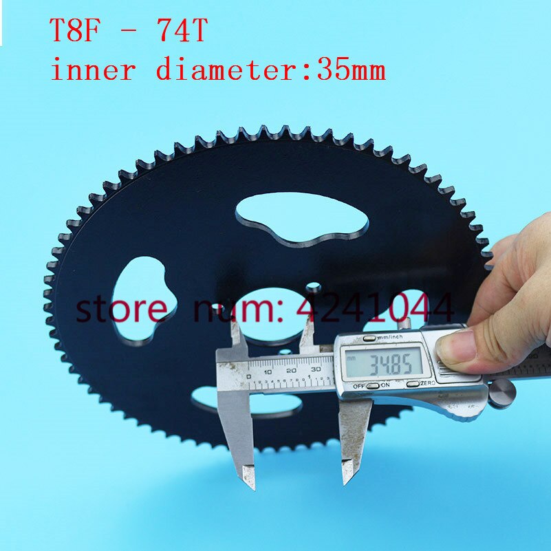 Freies T8F 74 T zahn 35mm Schwarz stahl Hinten kettenrad Mini Moto ATV Quad Schmutz Grube Tasche Fahrrad überqueren 47cc 49cc Teile