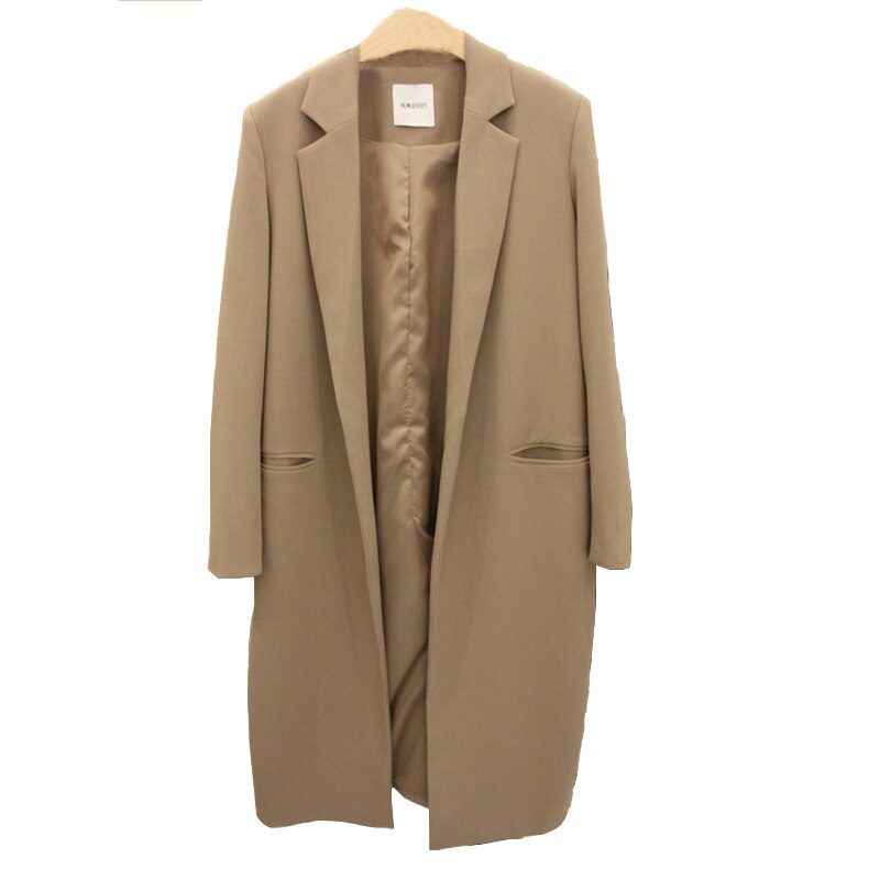 Koreaanse Stijl Zwarte Vrouwen Blazers En Jassen Plus Size Herfst Effen Vrouwelijke Elegante Vrouwen Lange Suits Blazer Casual Tops