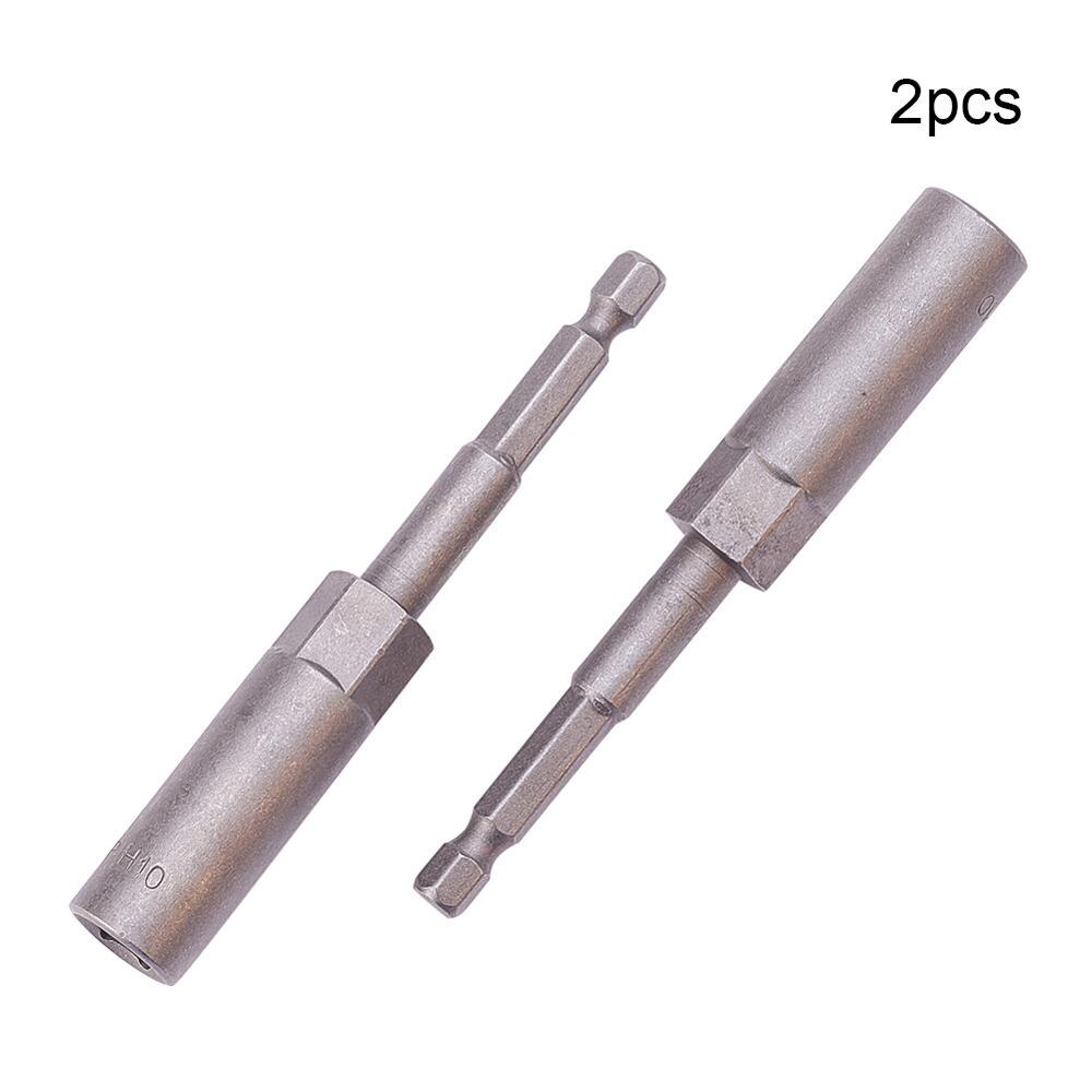 1/4 " drev 7 ~ 19mm sekskantede fatninger 100mm totallængde metalstødmøtrik sætter driver socket bit håndværktøjssæt 1 ~ 3 stk.: 10mm x2 stk