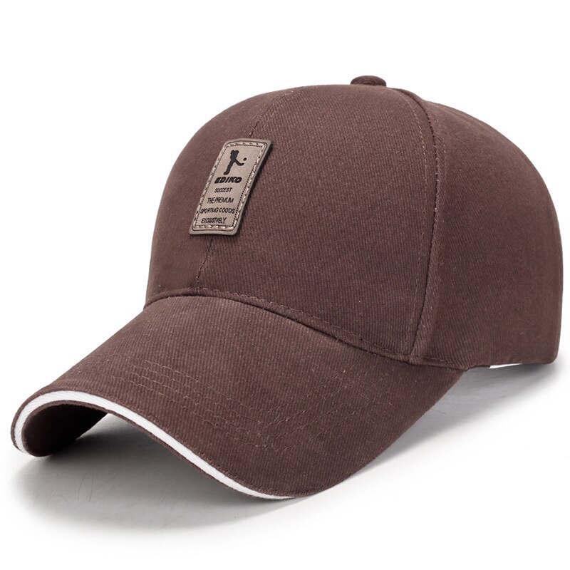 Baseball Cap Männer Frauen 100% Baumwolle Dicker Material Krempe Länger Keine reizung der Haut Plain Schwarz Sport Cool Einstellbar: Coffee White