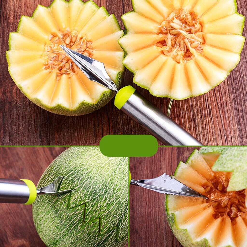 Multifunctionele Fruit Scoop Roestvrijstalen Huis Keuken Bar Fruit Carving Cutter Melon Ball Scoop Diy Wobble Gereedschap