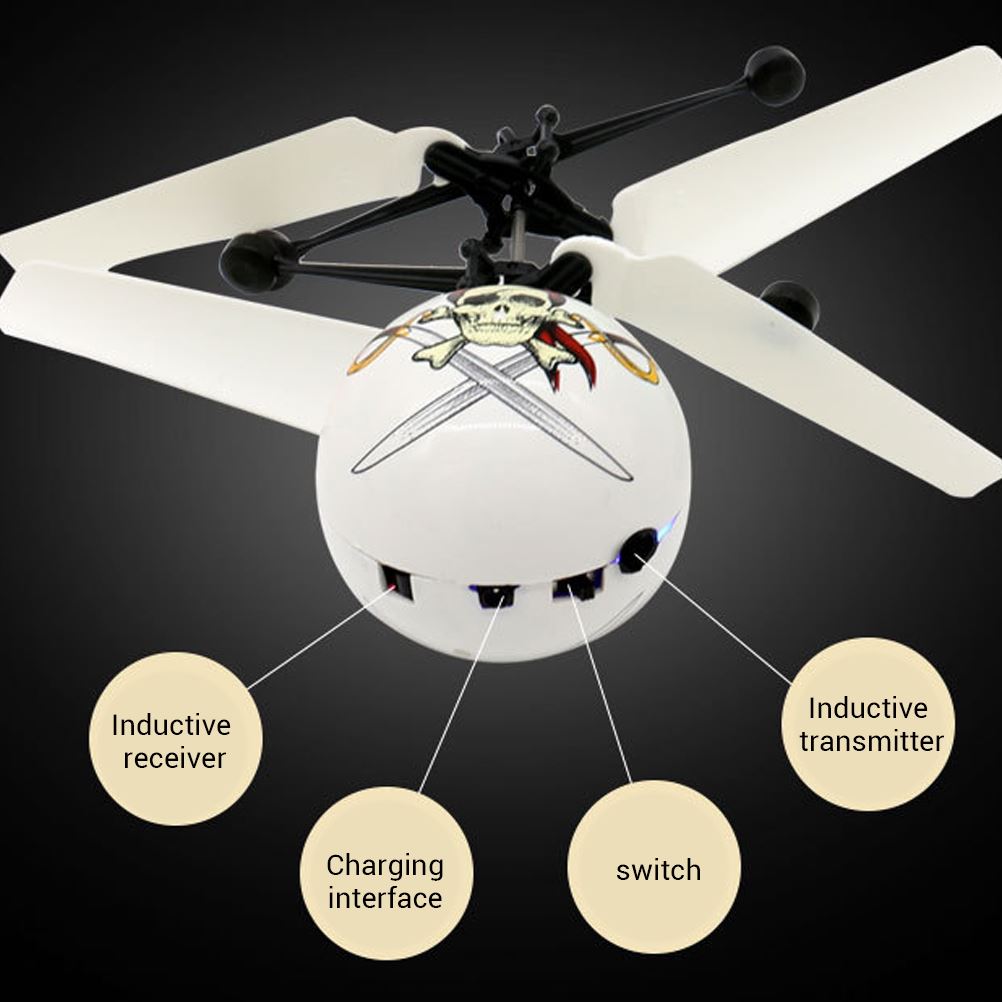 Halloween Schedel Hoofd Inductie Helikopter Fans Je Inductieve Schorsing Vlucht Simulator Speelgoed Kinderen