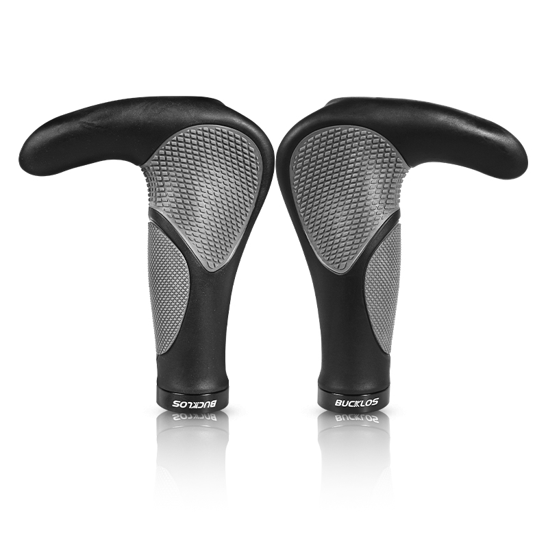 Bucklos Ergonomie Fietsgrepen Breder Fietsstuur Grip Hoorn Vormige Mtb Grepen Verlengde Bar Fietshandvat Accessoires: WHITE