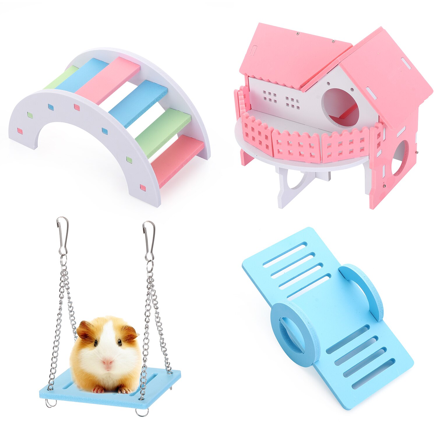 Hamster Speelgoed Accessoires Kleine Dier Swing Egel Woestijnrat Rainbow Bridge Pet Sport Oefening Speelgoed Set Hamsters Huis