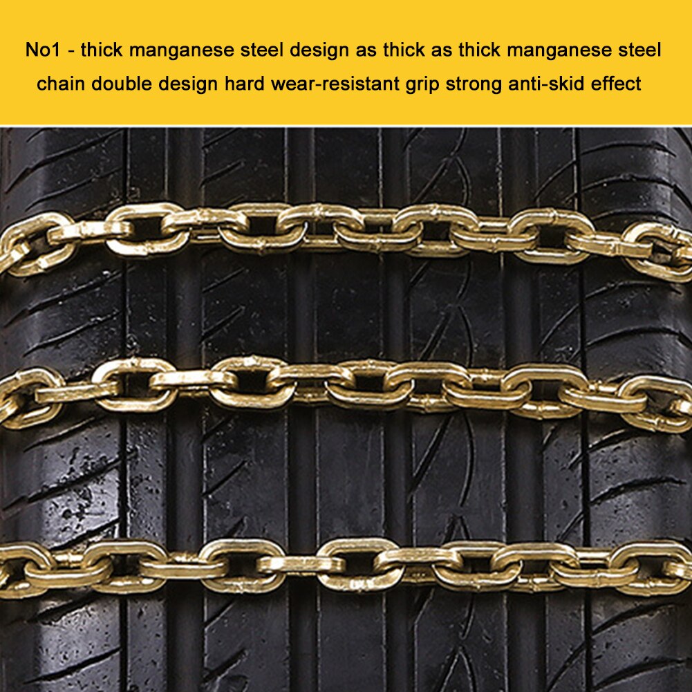 Slitestyrke hurtigutløsynge nød vinter lastebil justerbar snø kjede sikkerhet 3 tau mangan stål bildekk antiskli