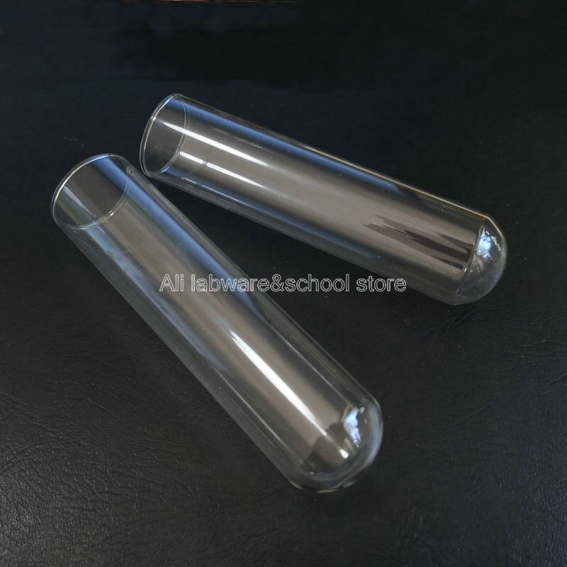 laboratorio 25x100mm de fondo redondo tubos de ensayo pequeño frasco contenedor para la escuela experimento