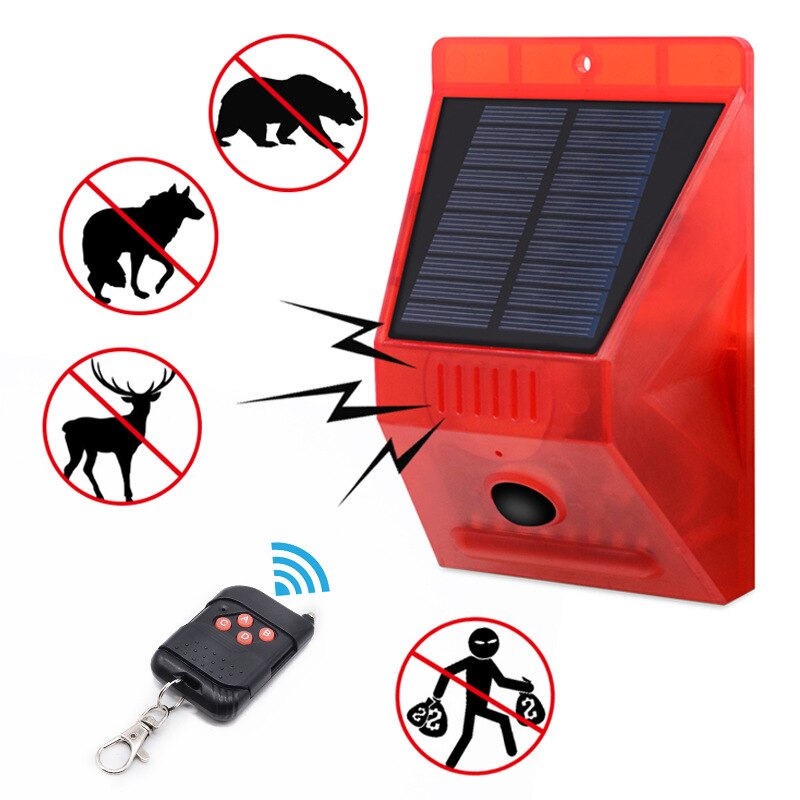 Solar alarm lys trådløs pir bevægelsessensor udendørs have sikkerhedslampe udendørs vandtæt solar alarm lampe