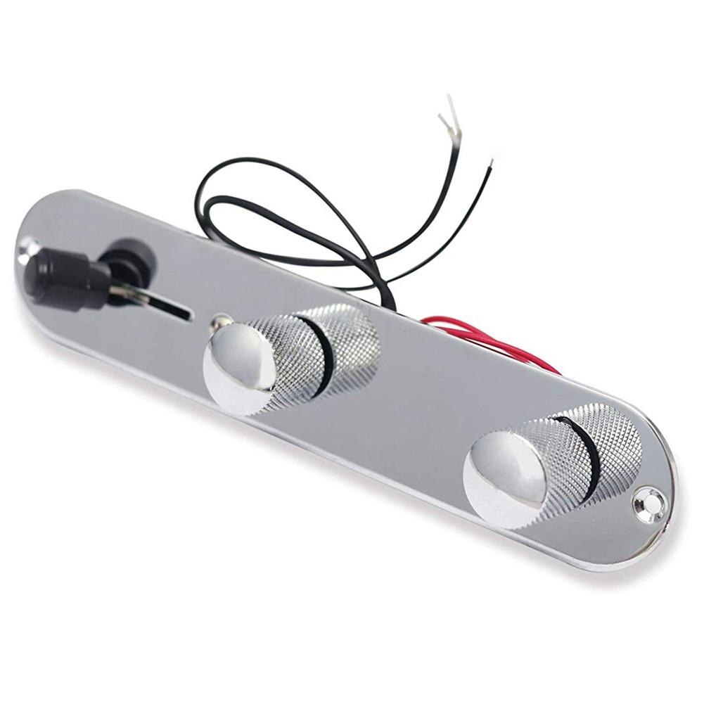 3 Way Wired Loaded Prewired Control Panel Plate Harness Switch Knobs On For Tele Telecaster Electric Guitar With/Without Socket: Silver No Socket