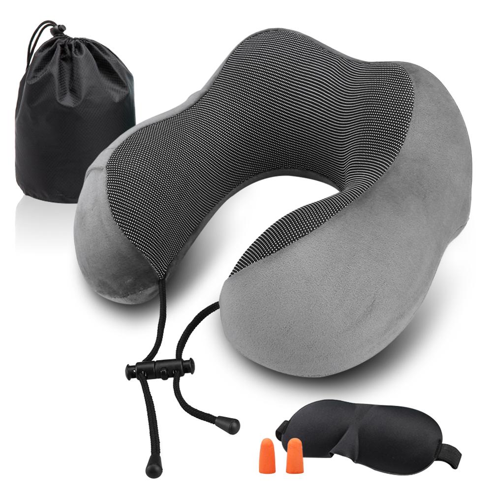 Memory Foam Reiskussen Hals Ondersteuning Kussen Voor Trein Vliegtuig Auto Bus Camping Slapen Rest U Vormige Kussen Handgemaakte: Memory Foam C