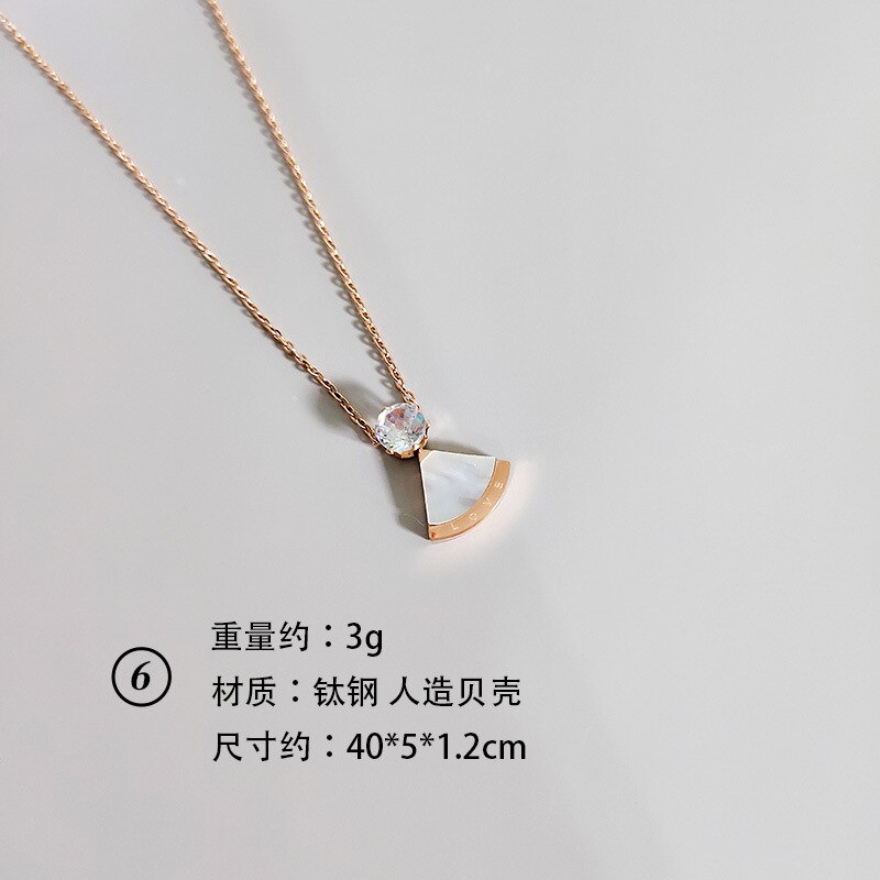 koreanische Vintage Edelstahl Rose Gold Halskette Für Frauen Sterne Mond Geometrische Kette Halskette Schmuck Zubehör: 6