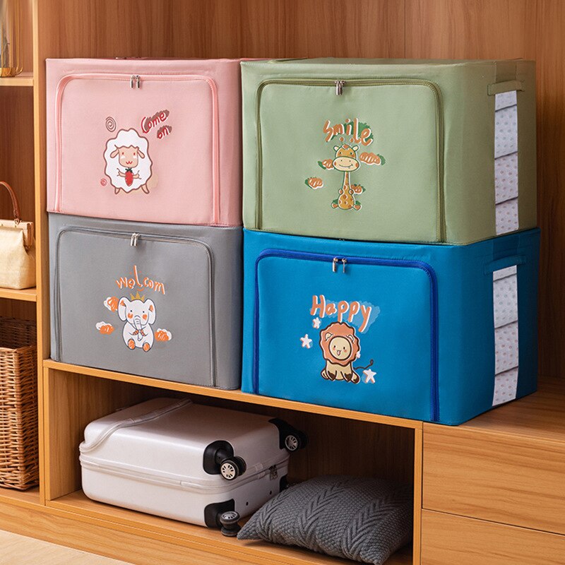Cartoon foldable storage box household clothes quilt storage box large Oxford Bubner box storage box