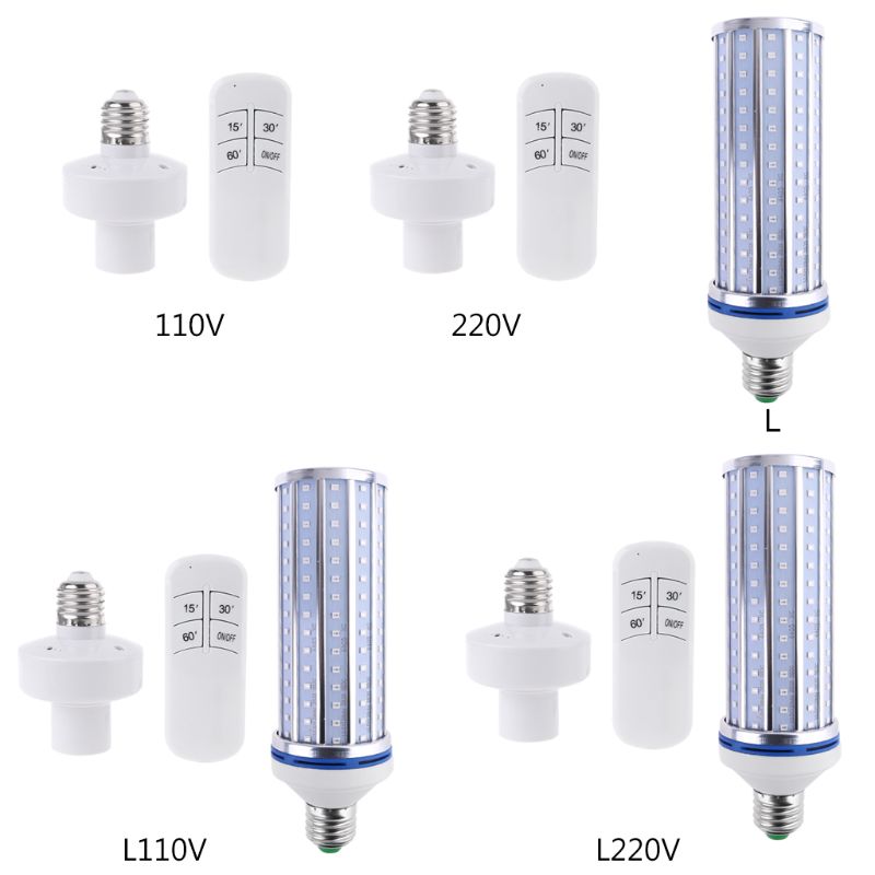 60W UV Germicidal Lamp LED UVC Bulb E26 Disinfection Light Timing Remote Control K4UF