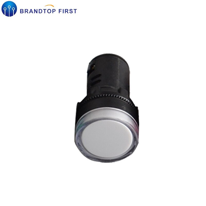 22mm indikator  ad16-22ds 6.3v 12v 24v 220v led signallampe rød/grønn/huang/blå/hvit indikatorlys: 24v hvite 22mm