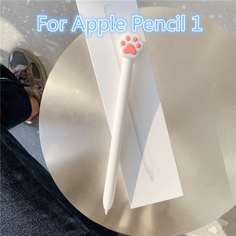 Cute Cat Claw For Apple Pencil 2/1 Case For iPad Tablet Touch Pen Stylus Cartoon Protective Sleeve Cover Flower Pencil Cases: WS514-1-3