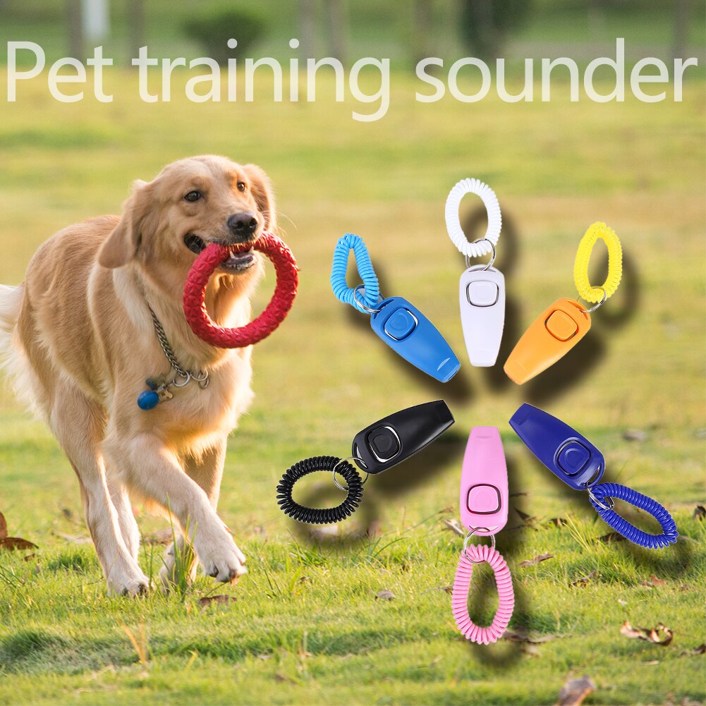 2 In 1 Puppy Fluitje Clicker Polsband Pet Puppy Trainer Aids Gids Plastic Dierbenodigdheden 6 Stks/set Hond fluitje Trainer