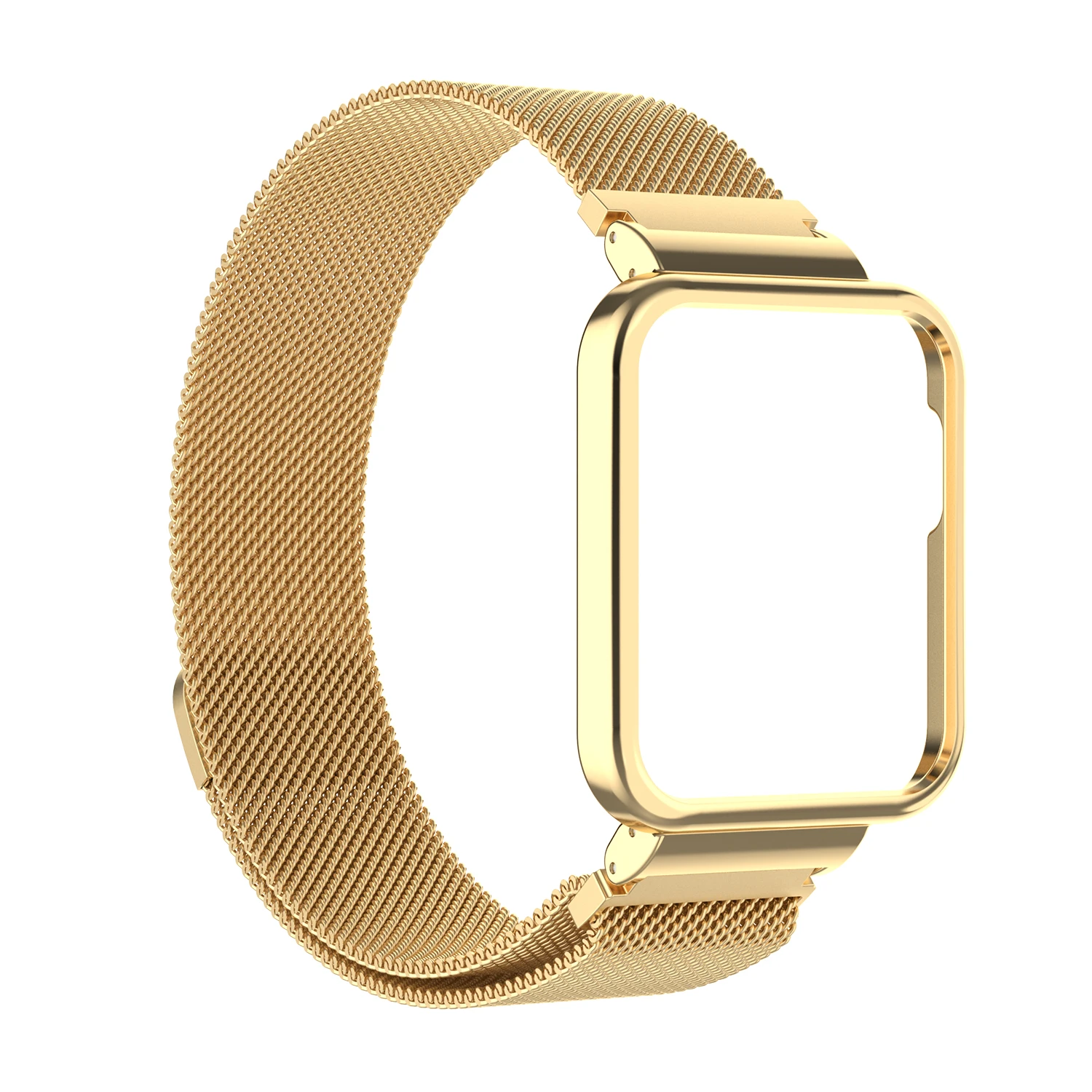 Strap For Xiaomi Redmi Watch 2 Lite 3 Active Band Mi Watch With Metal Protector Case Bumper Magnetic Loop Bracelet For Redmi: XXL / Gold