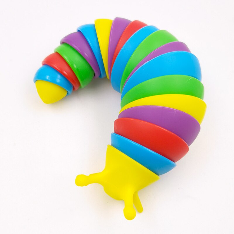 Fidget Slug Articulated Slug Finger Flexible Fidget Sensory Toys Anti-Anxiety Relief Year Chritmas for Aldut Chidlren: colorful