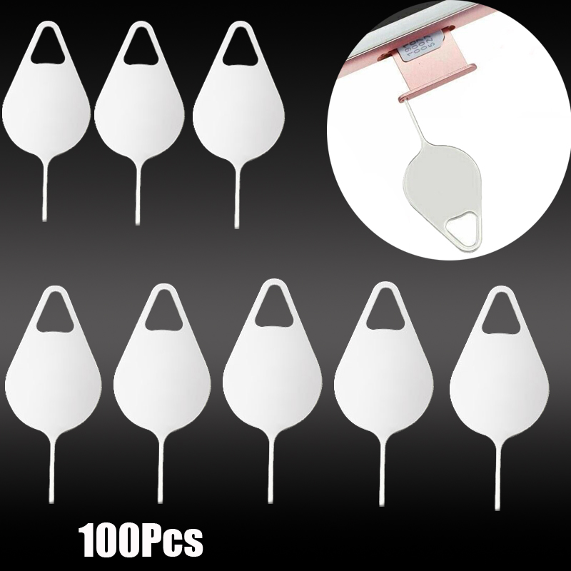 100 pièces en acier inoxydable Sim éjection broche clé outil téléphone portable Sim carte plateau ouvert broche éjecteur carte aiguille retrait broche dissolvant