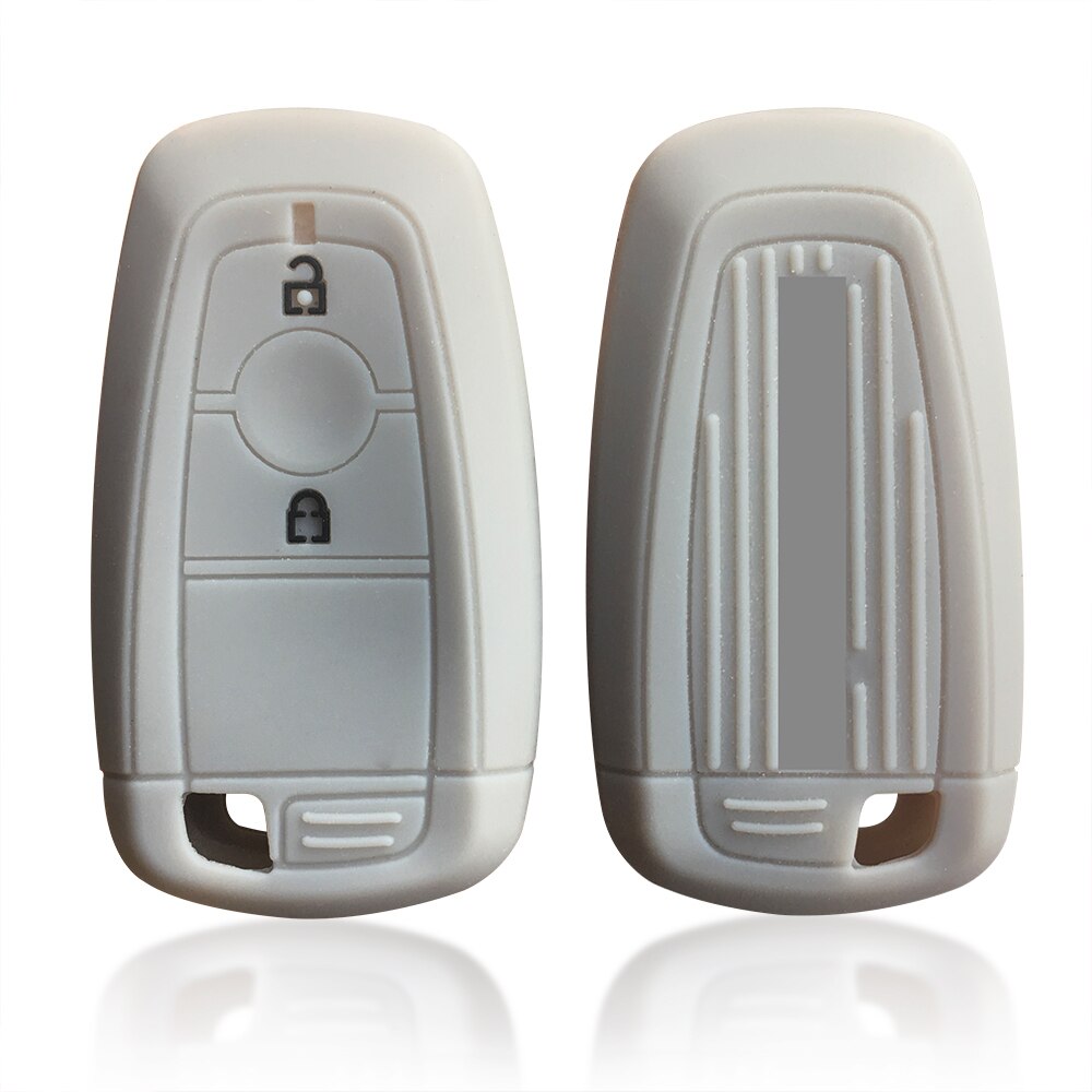 Silicone Key Holder For Ford Ranger Raptor Pickup Car Key Cover Case Smart Remote Control Key Accessories Shell Fob Protection: Gray
