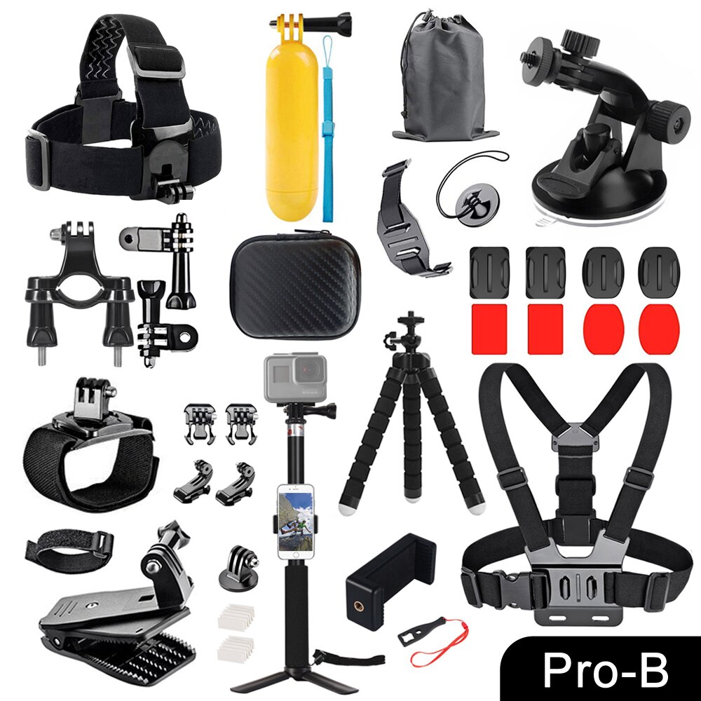 ORBMART for GoPro Accessories Set for Go Pro Hero 10 9 8 7 6 5 4 Black Mount for Yi 4k Mijia Case for Sjcam Action Camera: E2011P-B