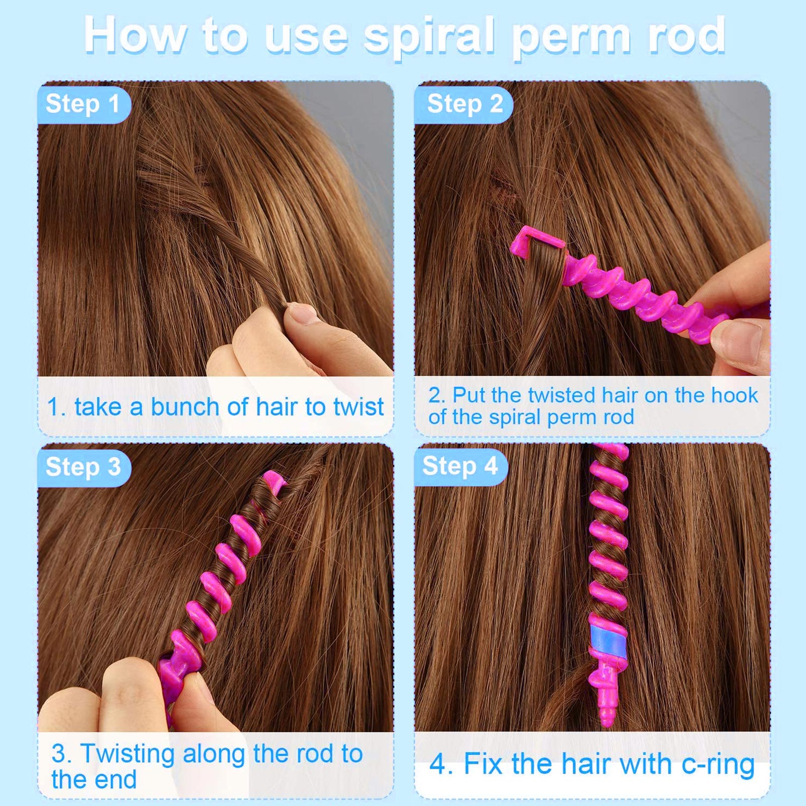 40 stücke Lange Spirale Haar Lockenwickler Keine Wärme Spirale Locken Styling Rollen Zubehör für Hause Salon DIY Haarstyling-gelee Zufällige Farben