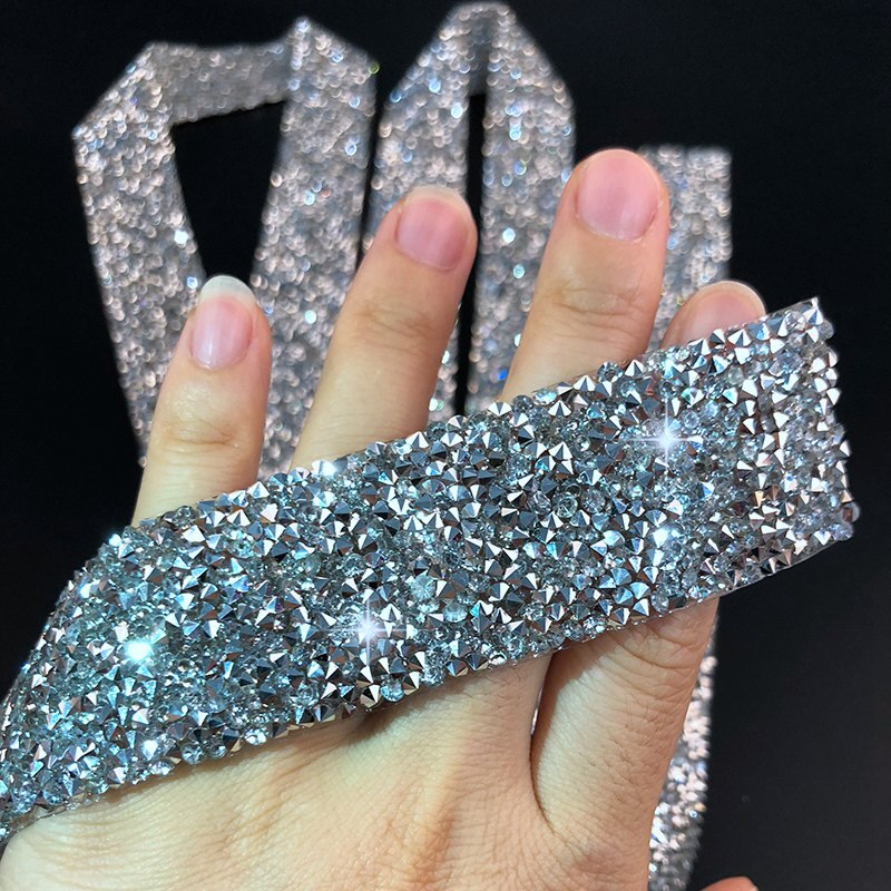 20 x 3cm selvklæbende rhinestone tape applikator rhinestones til tøj rhinestone applique strass hotfix krystal smykker bånd: Ti -zd0011