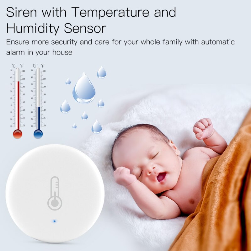 Tuya APP-Sensor inteligente de temperatura, humedad y presión del aire, conexión con batería Zigbee
