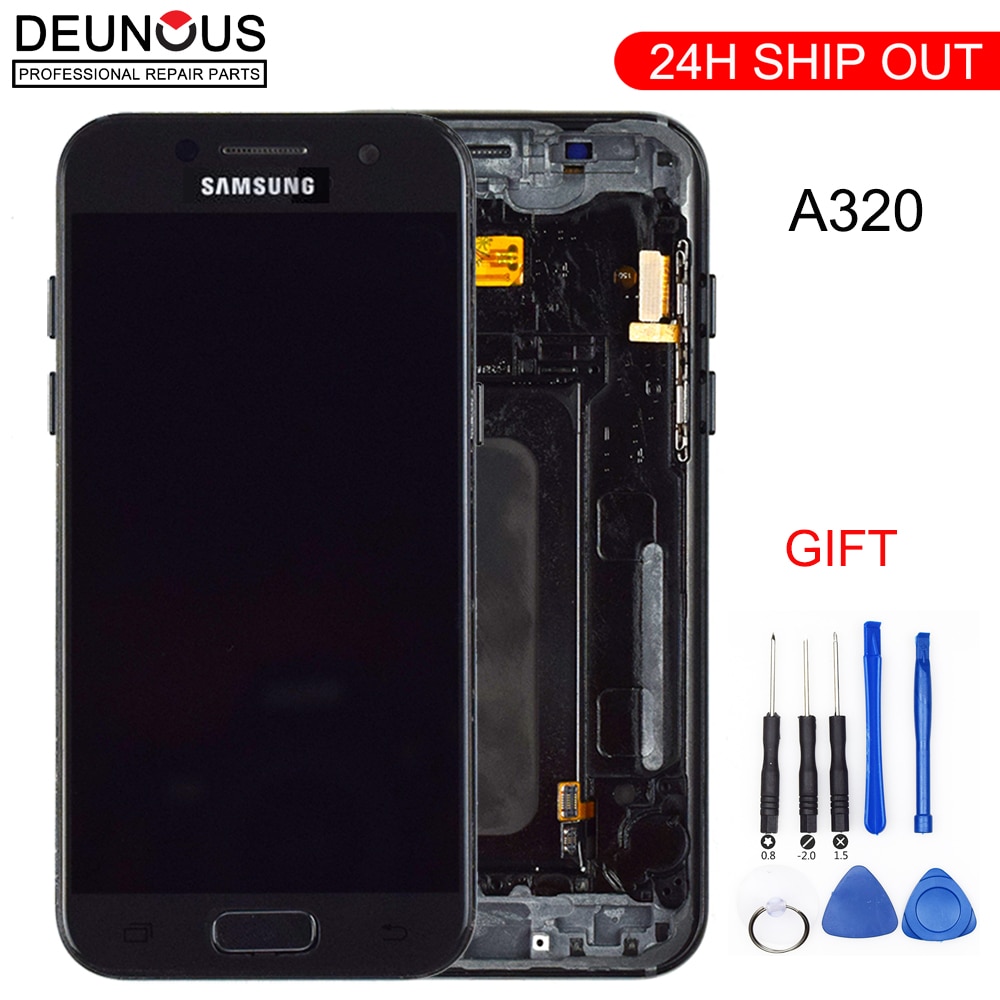 TFT A320F LCD Voor Samsung A3 LCD A3 Display Touch Digitizer Sensor Frame Voor Galaxy A3 A320 Screen a320F Display Frame